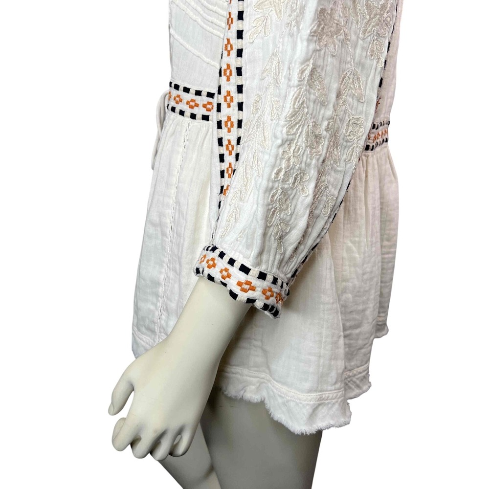 Sundance Marshmallow Embroidered Tassel Tie Open Front Bohemian Jacket‎ Womens L - Picture 3 of 12